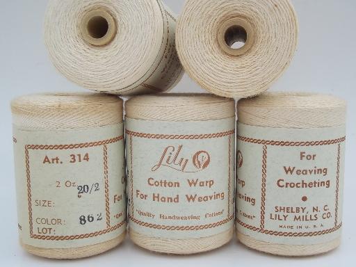 photo of lot new old stock vintage cotton cord yarn weaving thread, Lily labels #5