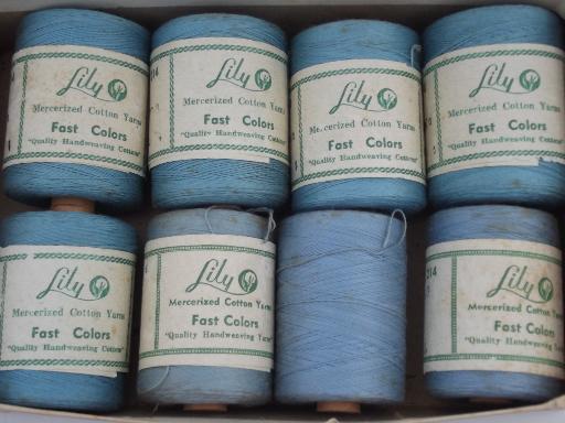 photo of lot new old stock vintage cotton cord yarn weaving thread, Lily labels #6