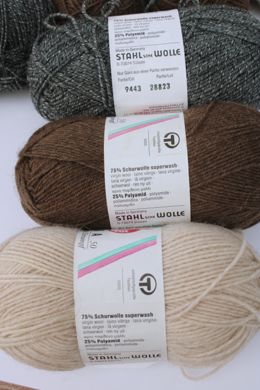 photo of lot of 10 balls Socka yarn superwash wool blend sock weight knitting yarn natural brown grey  #3