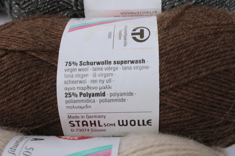 photo of lot of 10 balls Socka yarn superwash wool blend sock weight knitting yarn natural brown grey  #4