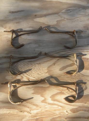 photo of lot of 10 primitive old wire entry coat rack hooks vintage architectural #2