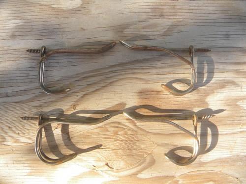 photo of lot of 10 primitive old wire entry coat rack hooks vintage architectural #3