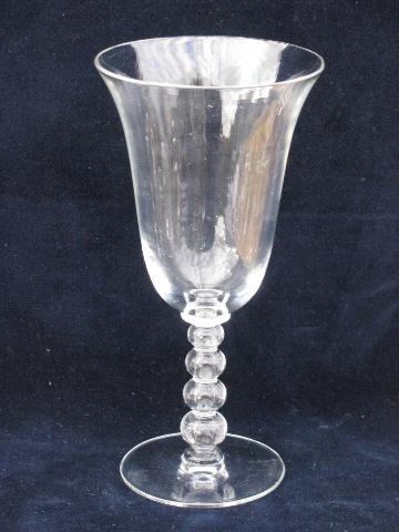 photo of lot of 10 water glasses or wine goblets, vintage Imperial candlewick glass #2