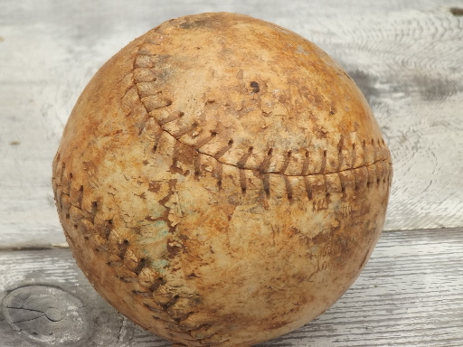 photo of lot of 10 worn old baseballs & softballs, vintage baseball collection  #5