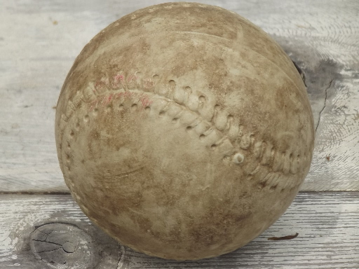 photo of lot of 10 worn old baseballs & softballs, vintage baseball collection  #7