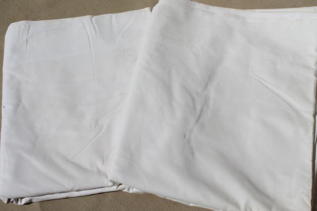 photo of lot of 12 plain white cotton bedsheets, flat bed sheets, vintage bedding bed linens #2