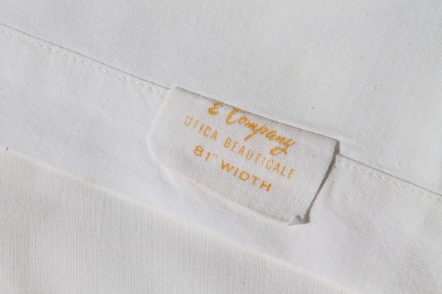 photo of lot of 12 plain white cotton bedsheets, flat bed sheets, vintage bedding bed linens #3