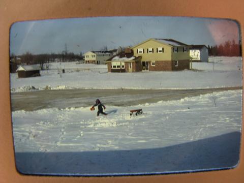 photo of lot of 1960s and 1970s vintage, 35mm photo slides of snowstorm and blizzard snowscapes #3