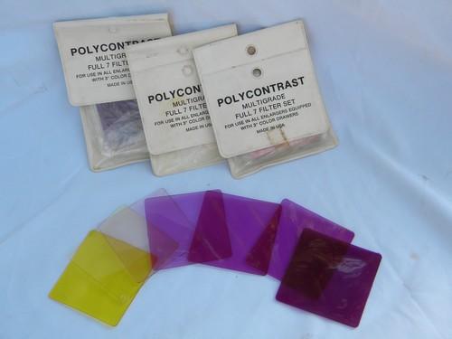 photo of lot of 18 heavy polycontrast color filters for 3'' photo enlargers #1