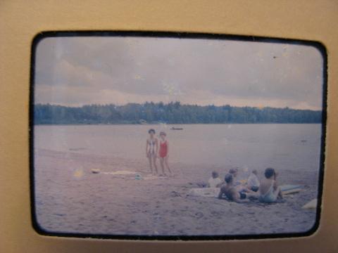 photo of lot vintage 35mm photo slides Great Lakes beaches, Lake Superior, Bar Harbor #6