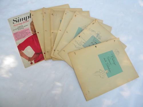 photo of lot of 1950s vintage Singer home sewing instruction booklets w/illustrations #1