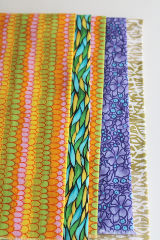 photo of lot of 2 fat quarter bundles cotton quilting fabric tropical brights, blues & lime green  #3