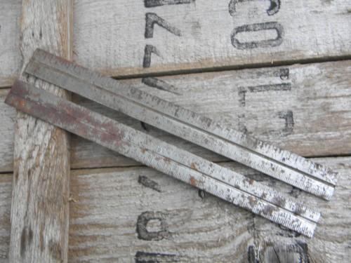 photo of lot of 2 old industrial steel tool rulers 1/8'',1/16'' & 1/32'' #1