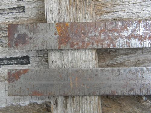 photo of lot of 2 old industrial steel tool rulers 1/8'',1/16'' & 1/32'' #3