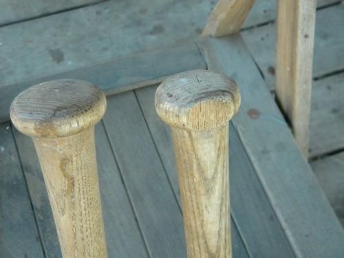 photo of lot of 2 vintage hardwood baseball/softball bats Louisville Slugger/H&B #5