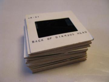 catalog photo of lot vintage commercial 35mm photo slides WWII US Navy Pearl Harbor memorials USS Arizona, USS Utah etc.