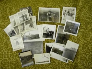 catalog photo of lot of 21 WWII soldier's photos from Alaska w/ Army censor stamps