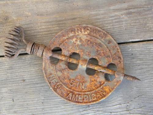 photo of lot of 3 antique Griswold New American stove pipe dampers #5