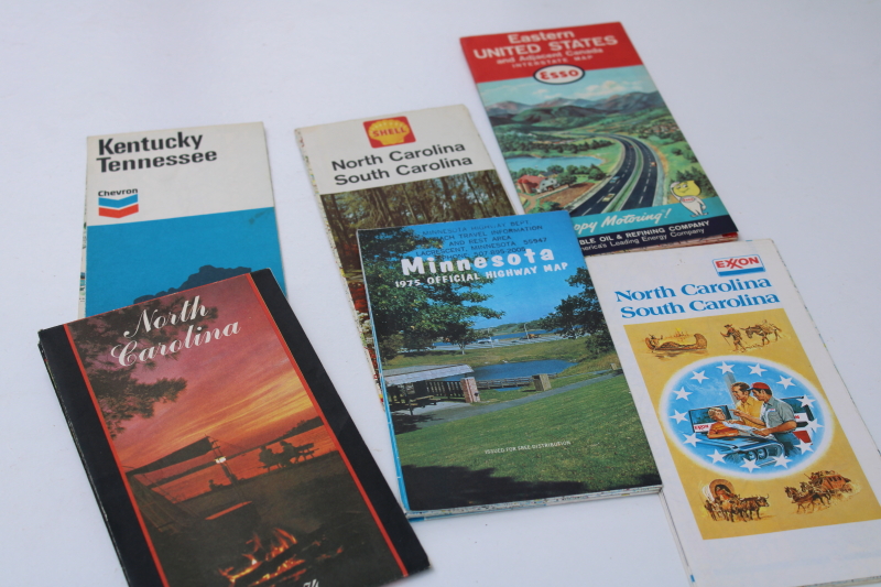 photo of lot of 30 vintage road maps, gas station advertising 1940s 50s 60s 70s assorted city state maps #5