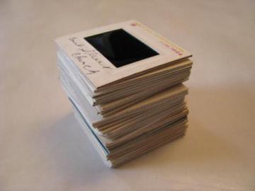 catalog photo of lot of 35 vintage 35mm photo slides San Francisco, Statue of Liberty, London, Eiffel Tower