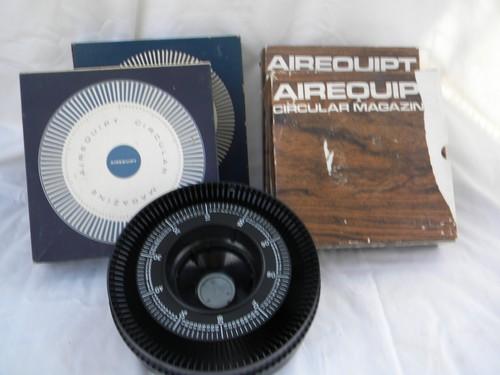 photo of lot of 4 vintage Airequipt rotary/circular slide trays/magazines #1