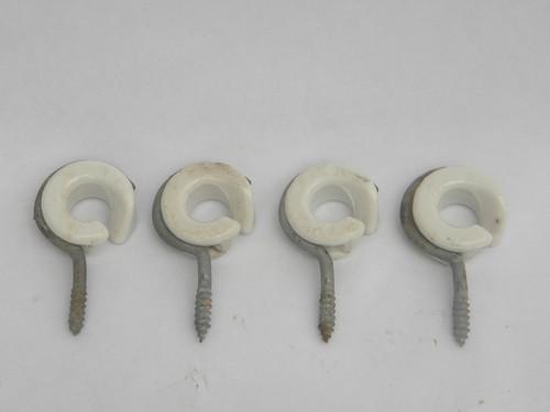 photo of lot of 4 vintage porcelain insulator standoffs for radio antennas etc. #1