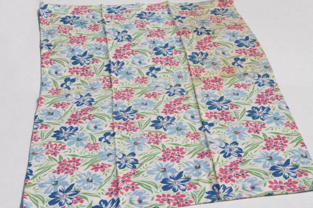 photo of lot of 40s 50s vintage fabric feedsacks, print cotton feed sack collection, all flowers #11