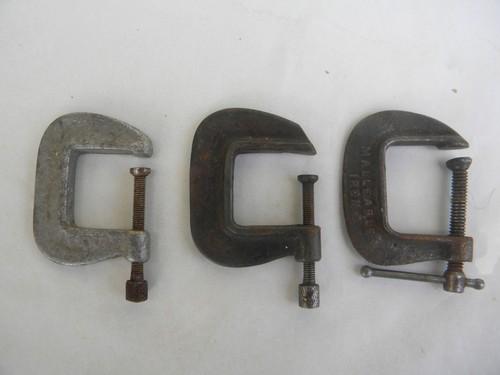 photo of lot of 5 old & vintage C clamp handyman tools #3