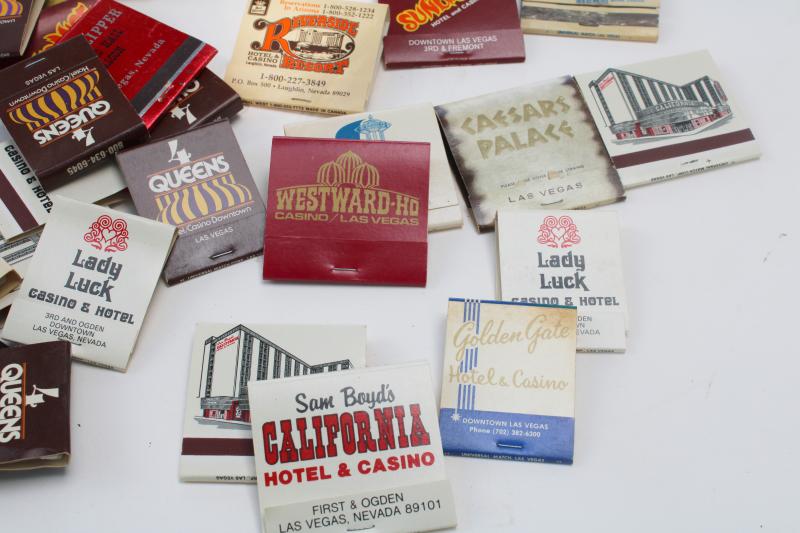 photo of lot of 50+ vintage matchbooks, Las Vegas advertising matches collection #3