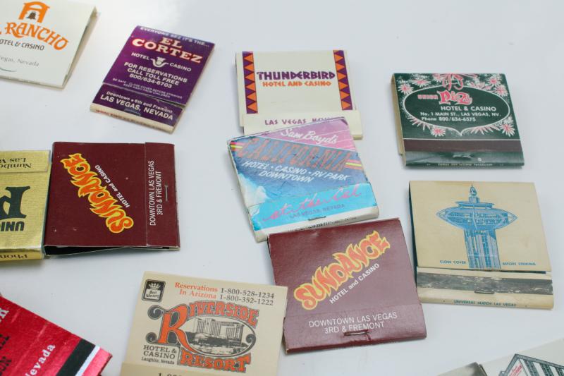 photo of lot of 50+ vintage matchbooks, Las Vegas advertising matches collection #4