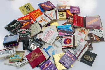 catalog photo of lot of 50+ vintage matchbooks, Las Vegas advertising matches collection