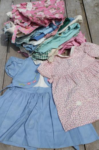 photo of lot of 50s 60s vintage clothes for little girls - everyday dresses & party dresses #1