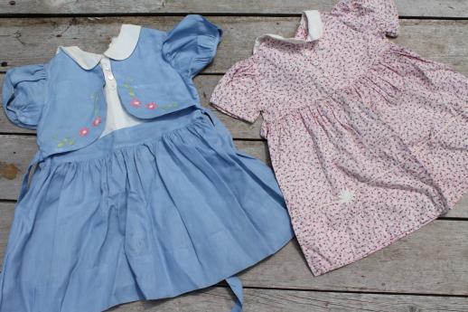 photo of lot of 50s 60s vintage clothes for little girls - everyday dresses & party dresses #2