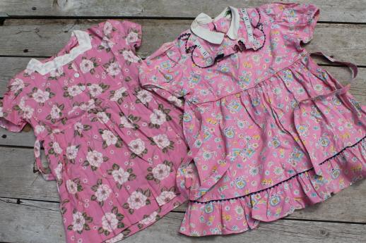 photo of lot of 50s 60s vintage clothes for little girls - everyday dresses & party dresses #3