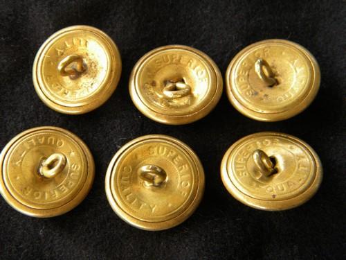 photo of lot of 6 WWII vintage brass US Navy uniform buttons w/eagle & anchor #2