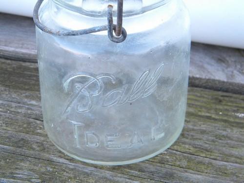 photo of lot of 6 antique 1 pint Ball & Atlas glass mason jars, 1908 vintage #6