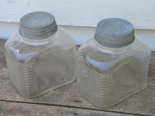 photo of lot of 6 hoosier vintage storage jars/dry goods canisters w/zinc lids #3