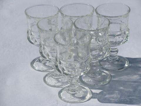 photo of lot of 6 king's crown pattern sherry wine / cordial glasses, vintage stemware #1