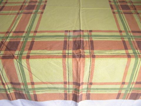 photo of lot of 6 vintage 1950s-60s printed cotton & linen kitchen tablecloths, retro prints! #7