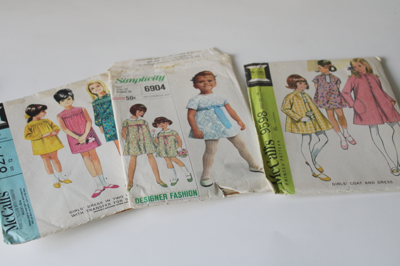 photo of lot of 70s vintage sewing patterns, very retro dresses, pantsuits girls size 12 & 14 #7