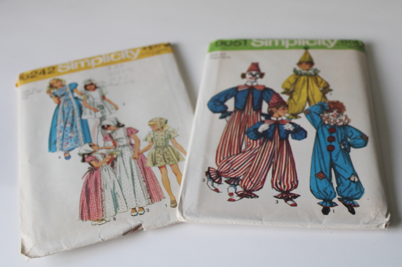 photo of lot of 70s vintage sewing patterns, very retro dresses, pantsuits girls size 12 & 14 #11