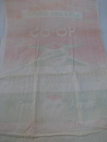 photo of lot of 8 old feed sack bags, vintage cotton fabric seed sacks #2