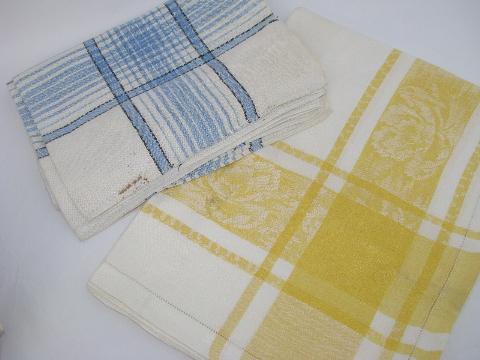 photo of lot of 8 vintage kitchen tablecloths, cute plaids #2