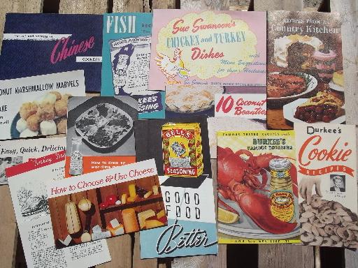 photo of lot of 90+ vintage cookbooks and recipe leaflets #2