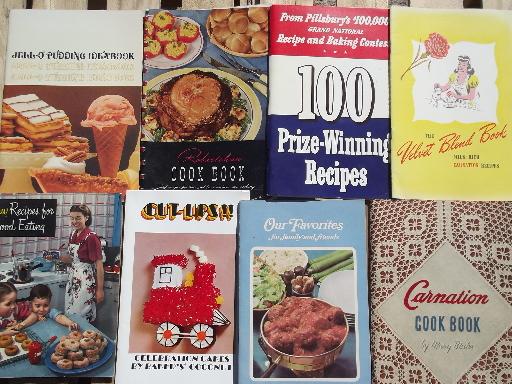 photo of lot of 90+ vintage cookbooks and recipe leaflets #3