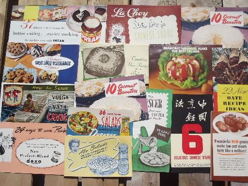 photo of lot of 90+ vintage cookbooks and recipe leaflets #10