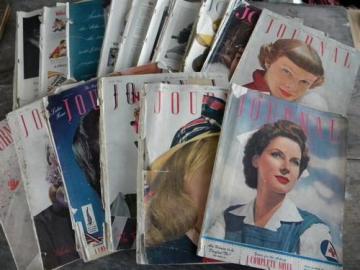 catalog photo of lot of WWII vintage Ladies Home Journal magazines graphics/advertising