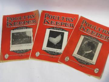 catalog photo of lot of antique 1926 Poultry Keeper chicken magazines farm advertising