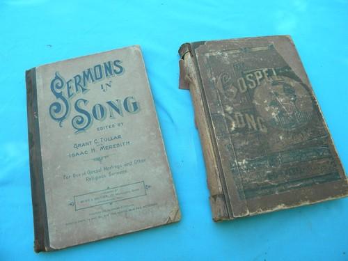 photo of lot of antique Sunday school revival religious and gospel music books #2