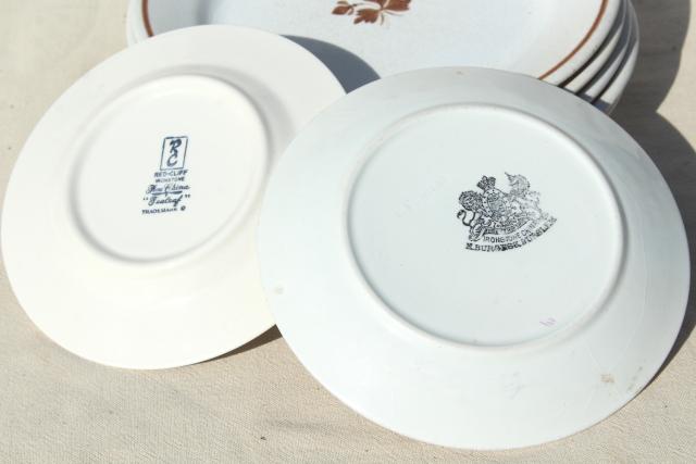 photo of lot of antique Tea Leaf white ironstone china plates, 1800s vintage #2